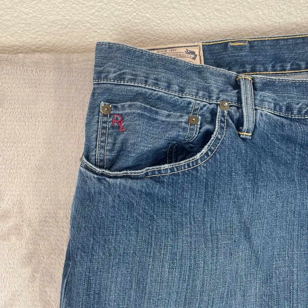 Polo Ralph Lauren Hampton Straight‎ Jeans Mens Big 48x30 Blue Denim Relaxed 48B
